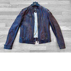 Marc New York Genuine Leather Moto Motorcycle Jacket - Brown